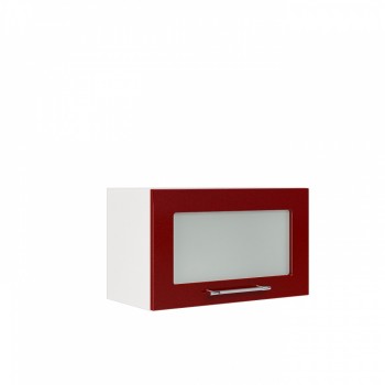 Бруклин ШВГС 600 Шкаф верхний горизонтальный со стеклом (Бетон белый/корпус Белый) в Бердске - berdsk.mebel54.com | фото