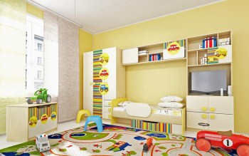 Детская комната Клаксон (Бежевый/корпус Клен) в Бердске - berdsk.mebel54.com | фото