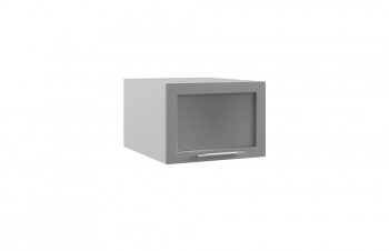 Гарда ГПГС 500 шкаф верхний горизонтальный глубокий со стеклом (Белый Эмалит/корпус Серый) в Бердске - berdsk.mebel54.com | фото