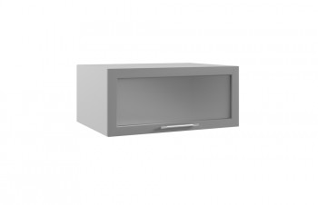 Гарда ГПГС 800 шкаф верхний горизонтальный глубокий со стеклом (Белый Эмалит/корпус Серый) в Бердске - berdsk.mebel54.com | фото