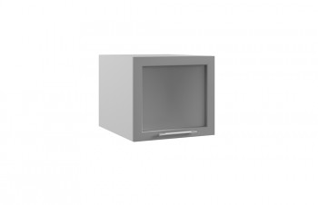 Гарда ГВПГС 500 шкаф верхний горизонтальный глубокий со стеклом высокий (Белый Эмалит/корпус Серый) в Бердске - berdsk.mebel54.com | фото