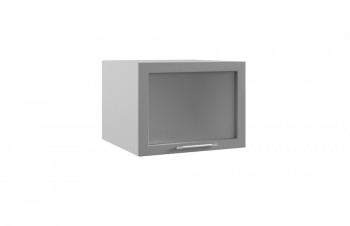 Гарда ГВПГС 600 шкаф верхний горизонтальный глубокий со стеклом высокий (Белый Эмалит/корпус Серый) в Бердске - berdsk.mebel54.com | фото