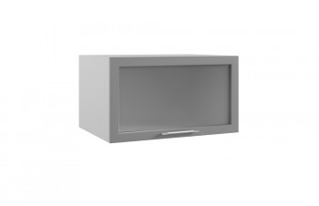 Гарда ГВПГС 800 шкаф верхний горизонтальный глубокий со стеклом высокий (Белый Эмалит/корпус Серый) в Бердске - berdsk.mebel54.com | фото