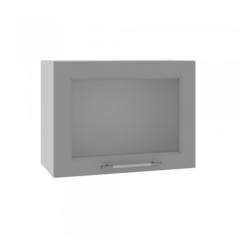Гарда ВПГС 600 шкаф верхний горизонтальный со стеклом высокий (Белый Эмалит/корпус Серый) в Бердске - berdsk.mebel54.com | фото