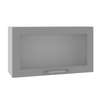Гарда ВПГС 800 шкаф верхний горизонтальный со стеклом высокий (Белый Эмалит/корпус Серый) в Бердске - berdsk.mebel54.com | фото