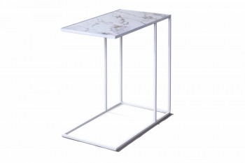 Журнальный столик Stone 018 (Прямоугольный) Металл/Керамика 500 Белый в Бердске - berdsk.mebel54.com | фото