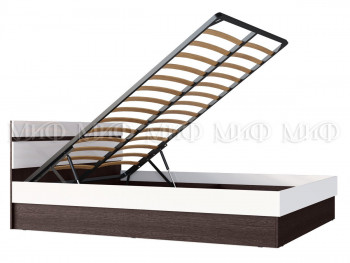 Ким кровать с подъемным механизмом 1,4 (Венге/белый глянец) в Бердске - berdsk.mebel54.com | фото