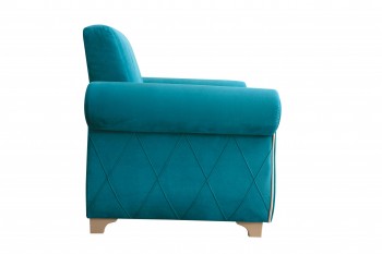 Кресло для отдыха "Порто" (велюр киви бирюза / микровельвет крем) в Бердске - berdsk.mebel54.com | фото
