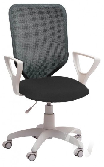 Кресло компьютерное Элегия S (белый/ткань сетка темно-серая) в Бердске - berdsk.mebel54.com | фото