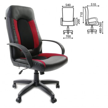 Кресло офисное BRABIX Strike EX-525 (черно-красный) в Бердске - berdsk.mebel54.com | фото