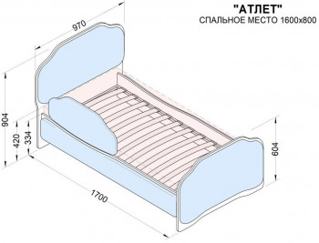 Кровать 160 Атлет 96 Серый (мягкий бортик) в Бердске - berdsk.mebel54.com | фото