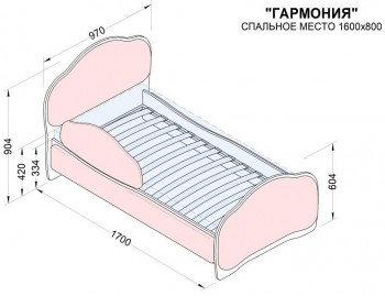 Кровать 160 Гармония 08 Шоколад (мягкий бортик) в Бердске - berdsk.mebel54.com | фото