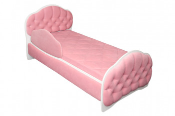 Кровать 160 Гармония 36 Светло-розовый (мягкий бортик) в Бердске - berdsk.mebel54.com | фото