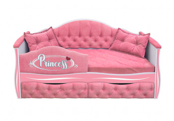 Кровать 160 серии Иллюзия 2 ящика 36 Розовый (мягкий бортик/подушки) в Бердске - berdsk.mebel54.com | фото