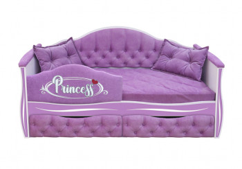 Кровать 160 серии Иллюзия 2 ящика 67 Светло-фиолетовый (подушки/мягкий бортик) в Бердске - berdsk.mebel54.com | фото