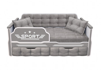Кровать 160 серии Спорт 2 ящика 45 Серый (подушки) в Бердске - berdsk.mebel54.com | фото