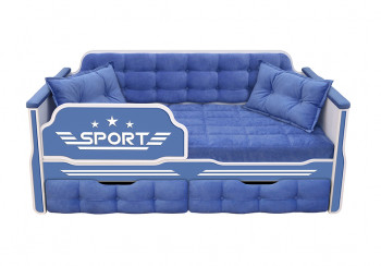 Кровать 160 серии Спорт 2 ящика 85 Синий (подушки) в Бердске - berdsk.mebel54.com | фото
