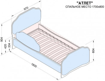 Кровать 170 Атлет 29 Синий (мягкий бортик) в Бердске - berdsk.mebel54.com | фото