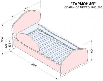 Кровать 170 Гармония 08 Шоколад (мягкий бортик) в Бердске - berdsk.mebel54.com | фото