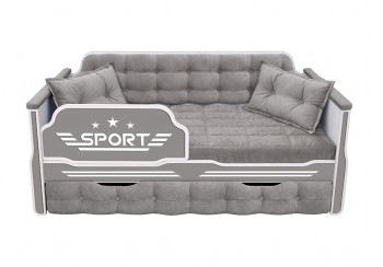 Кровать 170 серии Спорт 1 ящик 45 Серый (подушки) в Бердске - berdsk.mebel54.com | фото