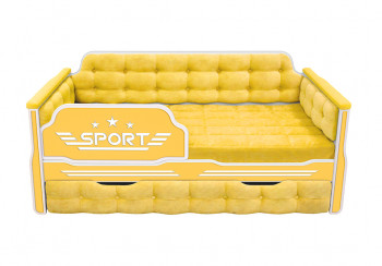Кровать 170 серии Спорт 1 ящик 74 Жёлтый (мягкие боковые накладки) в Бердске - berdsk.mebel54.com | фото