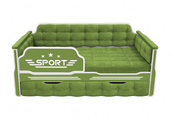 Кровать 170 серии Спорт 1 ящик 76 Зелёный (мягкие боковые накладки) в Бердске - berdsk.mebel54.com | фото