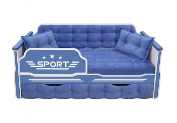 Кровать 170 серии Спорт 1 ящик 85 Синий (подушки) в Бердске - berdsk.mebel54.com | фото