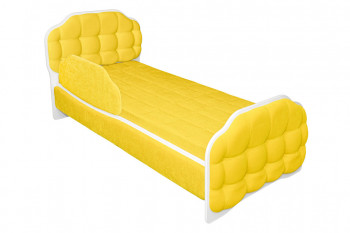 Кровать 180 Атлет 74 жёлтый (мягкий бортик) в Бердске - berdsk.mebel54.com | фото