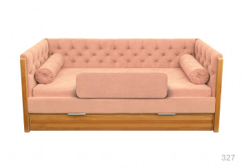 Кровать 180 серии Леди + ящик 15 Бледно-розовый (мягкий бортик/подушка валик) в Бердске - berdsk.mebel54.com | фото