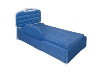 Кровать 190 Атлет Lux 29 Синий (мягкий бортик) в Бердске - berdsk.mebel54.com | фото