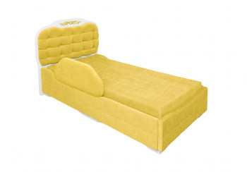 Кровать 190 Атлет Lux 74 Жёлтый (мягкий бортик) в Бердске - berdsk.mebel54.com | фото