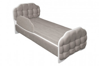 Кровать 190 Атлет Lux 96 Серый (мягкий бортик) в Бердске - berdsk.mebel54.com | фото