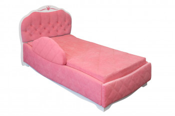 Кровать 190 Гармония Lux 36 Розовый (мягкий бортик) в Бердске - berdsk.mebel54.com | фото