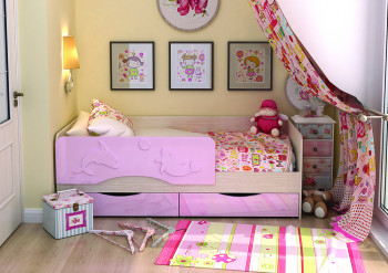 Кровать Алиса КР-812 1,6 Белфорд/Розовый металлик в Бердске - berdsk.mebel54.com | фото