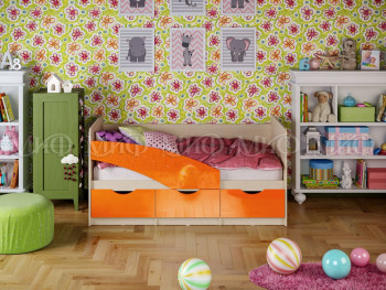 Кровать Бабочки 1,6м (Оранжевый металлик) в Бердске - berdsk.mebel54.com | фото