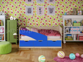 Кровать Бабочки 1,6м (Синий матовый) в Бердске - berdsk.mebel54.com | фото