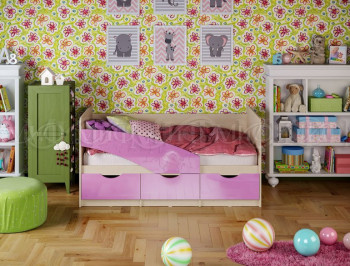 Кровать Бабочки 1,6м (Сиреневый металлик) в Бердске - berdsk.mebel54.com | фото