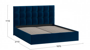 Кровать без ПМ «Эмбер» Велюр Confetti/Blue в Бердске - berdsk.mebel54.com | фото