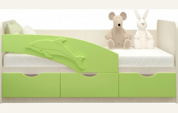 Кровать детская 1,6м Дельфин (Салатовый металлик) в Бердске - berdsk.mebel54.com | фото
