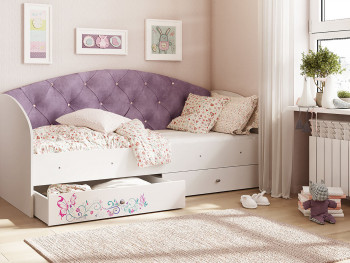 Кровать детская Эльза Белый/Фиолетовый в Бердске - berdsk.mebel54.com | фото