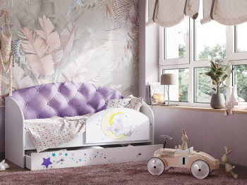 Кровать детская Звездочка Белый/Фиолетовый в Бердске - berdsk.mebel54.com | фото