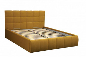 Кровать "Диана" ш. 1400 (Н=1010мм) (жаккард горчица) в Бердске - berdsk.mebel54.com | фото