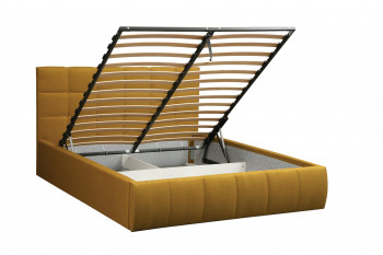 Кровать "Диана" ш. 1600 (Н=1010мм) (жаккард горчица) в Бердске - berdsk.mebel54.com | фото