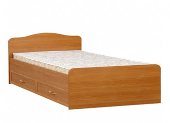 Кровать двойная с ящиками 1400-1 без матраса (круглые спинки) Вишня Оксфорд в Бердске - berdsk.mebel54.com | фото