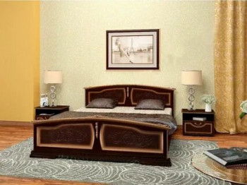 Кровать Елена из массива сосны 1200*2000 Орех в Бердске - berdsk.mebel54.com | фото