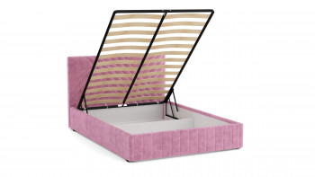 Кровать Гамма ш. 1400 (с основанием для хранения) (велюр тенерифе розовый) в Бердске - berdsk.mebel54.com | фото