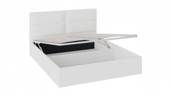 Кровать «Глосс» с мягкой обивкой и подъемным механизмом тип 1 (1600) (Белая) в Бердске - berdsk.mebel54.com | фото