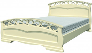 Кровать Грация-1 из массива сосны 1400*2000 Слоновая кость в Бердске - berdsk.mebel54.com | фото