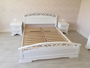 Кровать Грация-1 из массива сосны 1600*2000 Белый античный в Бердске - berdsk.mebel54.com | фото