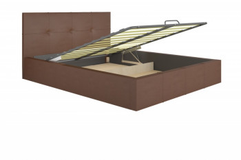 Кровать интерьерная 1,4м ящик и ортопед с подъемом Милос Атлант (Коричневый) в Бердске - berdsk.mebel54.com | фото